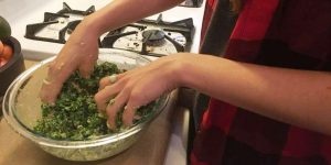 Mixing up Kale Salad